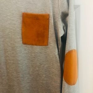 Tunic with suede patches